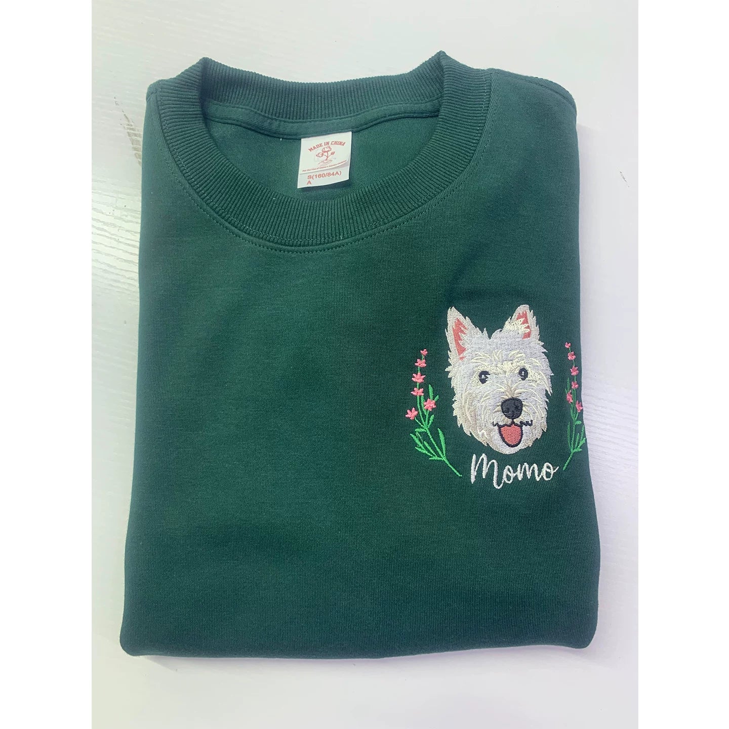 Custom Embroidered Pet Portrait Sweatshirt