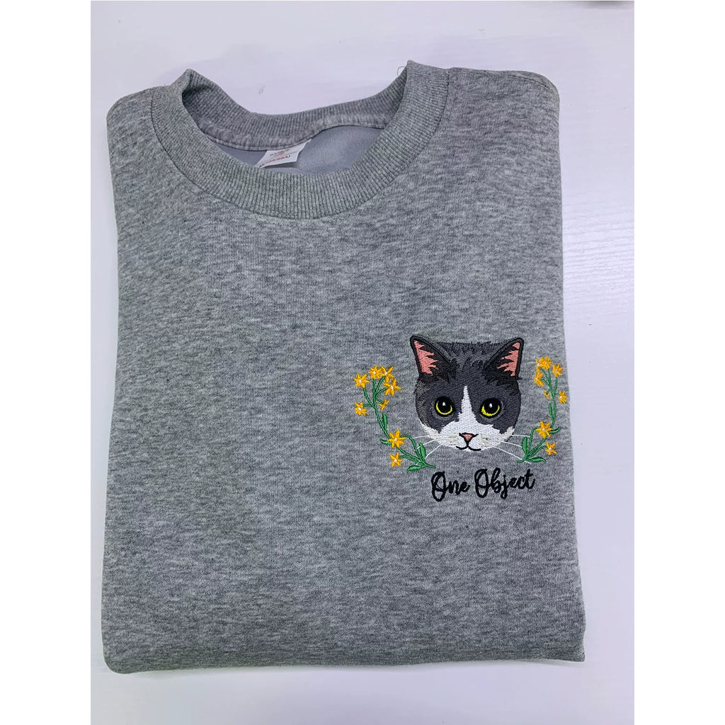 Custom Embroidered Pet Portrait Sweatshirt