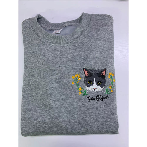 Custom Embroidered Pet Portrait Sweatshirt