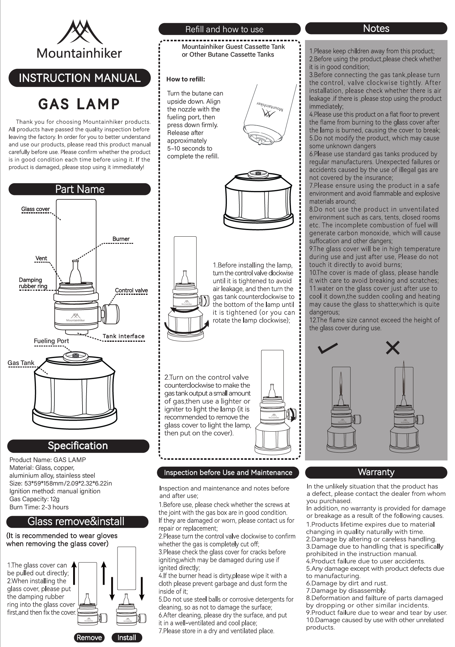 Personalized Memorial Gas Lantern