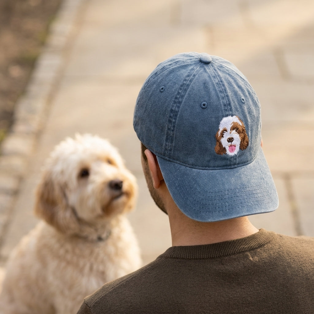 Custom Pet Portrait Embroidered Hat | Personalized Dog Cap from Your Photo